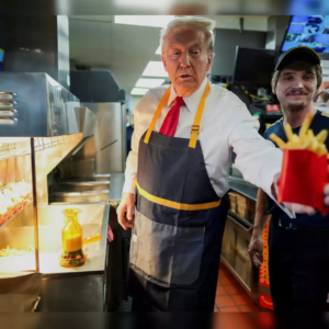 Donald Trump Flips Fries at McDonald